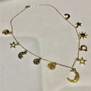 Beautiful gold celestial necklace